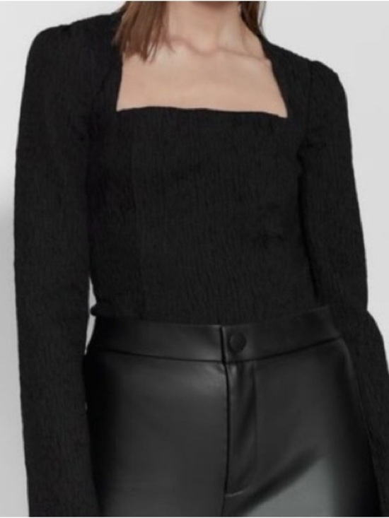 Zara Tops - Zara Textured Fabric Bodysuit (Size Small) NWT